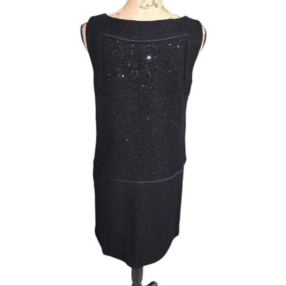 Ann Taylor Loft Wool Blend Shift Dress Sleeveless Inner Liner Sequin Size 8 - Picture 5 of 10